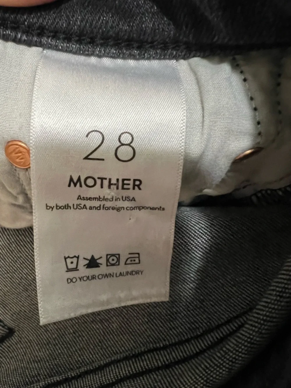 MOTHER Straight Leg Jeans in Washed Black